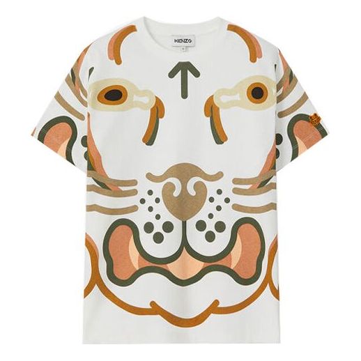 KENZO SS21 Cotton Printing Loose Short Sleeve White FB52TS9444SB-01B