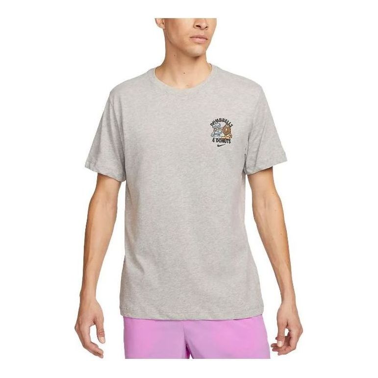 Nike Dri-FIT Doughnut Logo Training T-Shirt 'Dark Grey Heather' FD0138-063