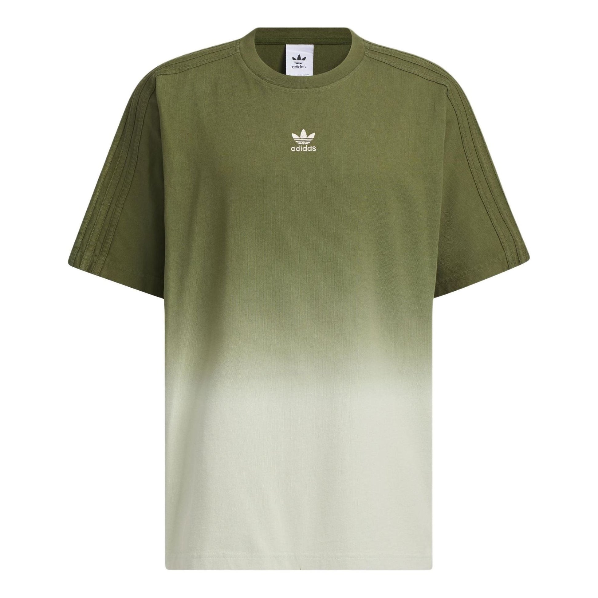 adidas Clover Gradient Loose Casual T-Shirt 'Green White' JG1523