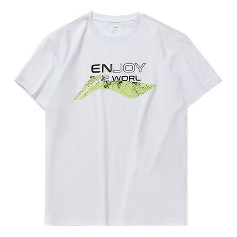 Li-Ning Alphabet Printing Large Logo Casual Short Sleeve White AHSQ583-1