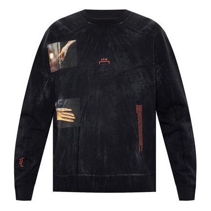 Men's A-COLD-WALL* Distress Printing Pullover Black MW016WHLGV