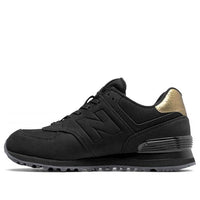 (WMNS) New Balance 574 Series Molten Metal Sneakers Black/Gold WL574MTC