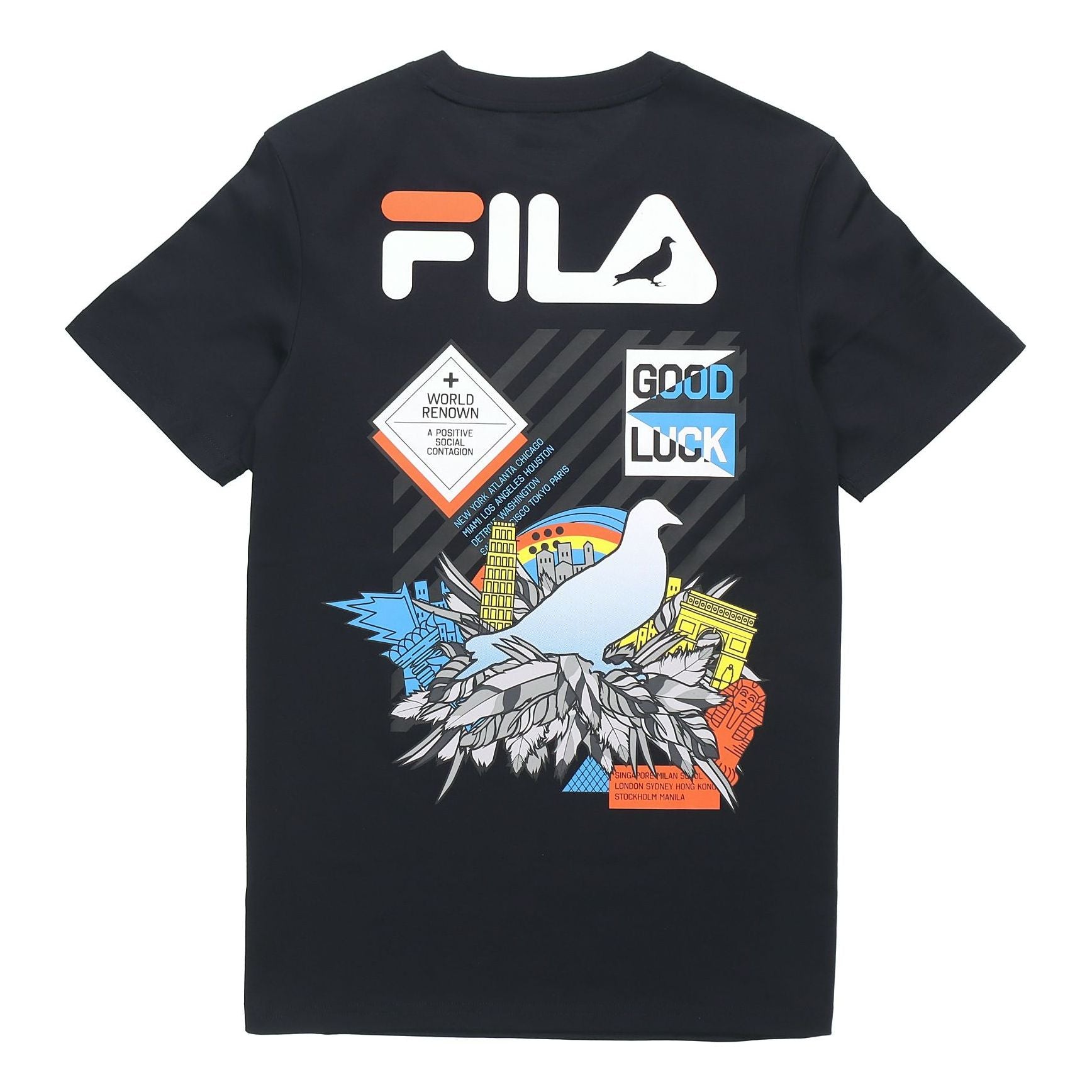 Fila x staple Crossover Logo Short Sleeve Blue T11M024114F-NV
