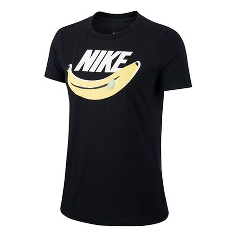 (WMNS) Nike Sportswear Logo Athleisure Casual Sports Short Sleeve Black CK4376-010