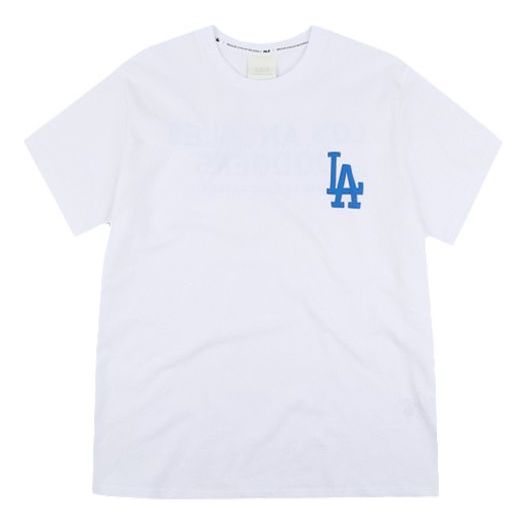 MLB Basic Small Label Embroidered Sports Round Neck White 31TS21931-07W1