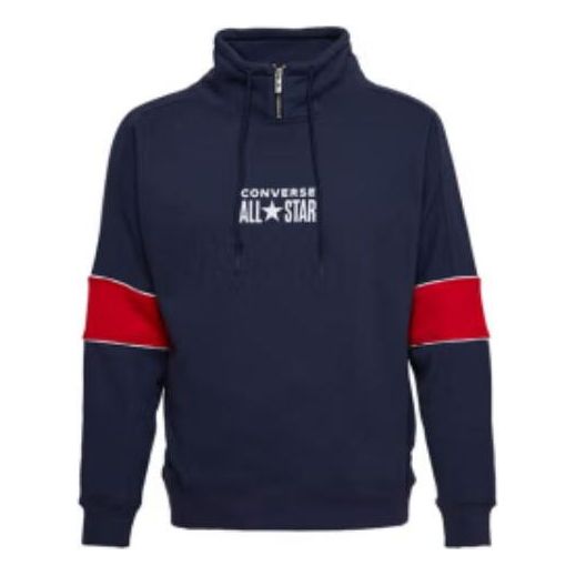 Converse All Star Funnel Neck Quarter Zip Crew Sweatshirt Asia Sizing 'Navy' 10018299-A01