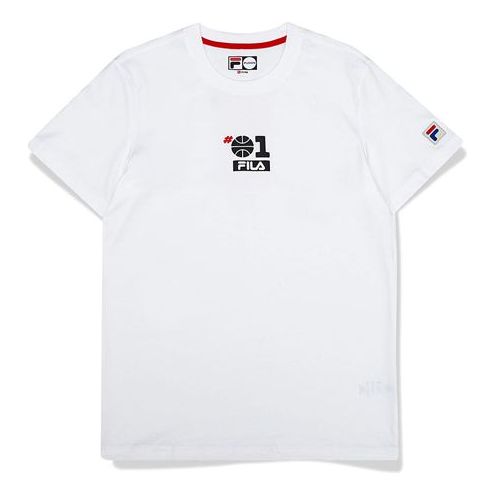 FILA FUSION Basketball Numeric Alphabet Printing Short Sleeve White T11M022112F-WT
