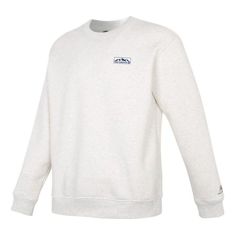 New Balance Logo Lifestyle Sweatshirt Asia Sizing 'White Blue' 5CC44613-OA