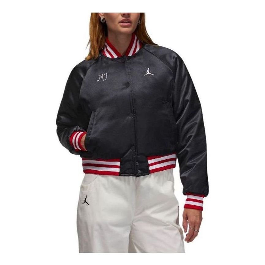 (WMNS) Air Jordan Varsity Jacket 'Black' FB5152-010