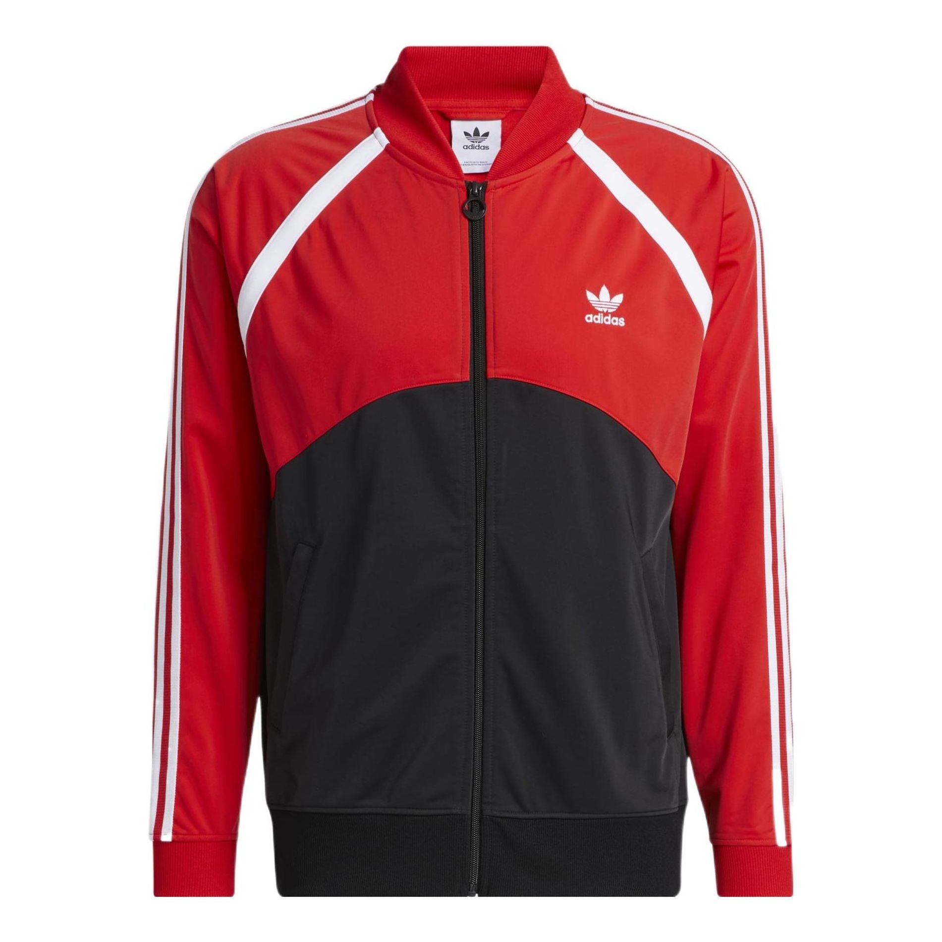 adidas Contrasting Colors Stripe Sports Jacket Red/Black HC2076