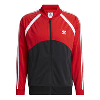 adidas Contrasting Colors Stripe Sports Jacket Red/Black HC2076