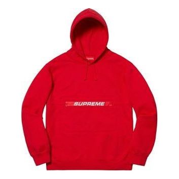 Supreme Zip Pouch Hooded Sweatshirt 'Red White' SUP-SS19-483
