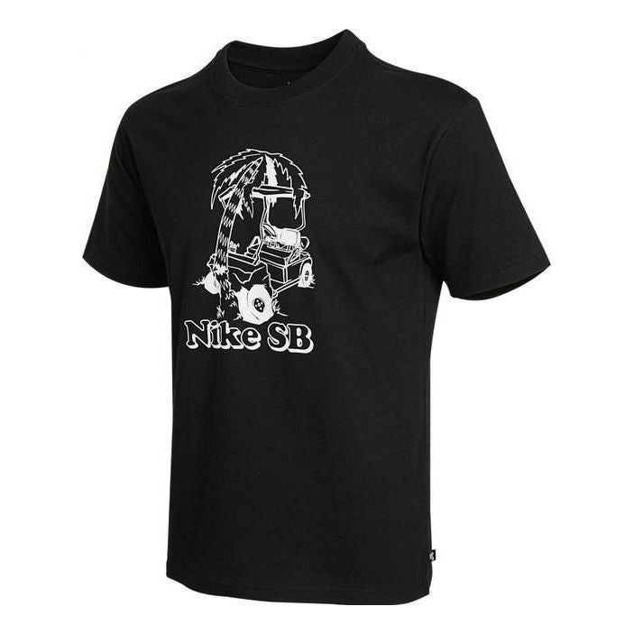 Nike SB Skateboard Sports Printing Loose Knit Short Sleeve 'Black' DD1309-010