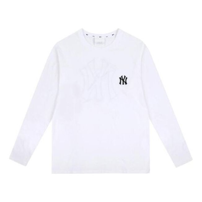 MLB Unisex Thin Section Printing Logo Long Sleeve White 31TS01941-50W