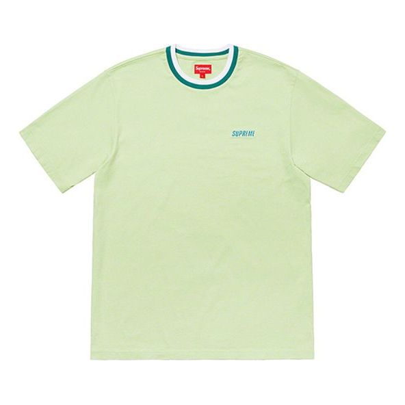Supreme SS19 Split Rib S/S Top Round Neck Segmentation Two Color Short Sleeve Unisex light green SUP-SS19-981