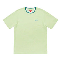 Supreme SS19 Split Rib S/S Top Round Neck Segmentation Two Color Short Sleeve Unisex light green SUP-SS19-981