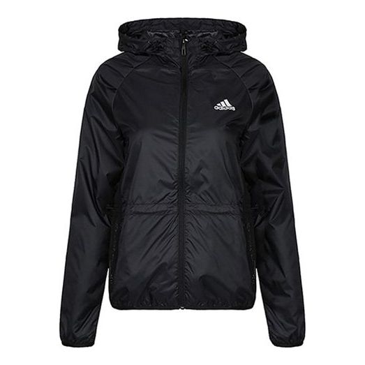 (WMNS) adidas Windbreaker Sport Hoodie Jacket Black CV5708