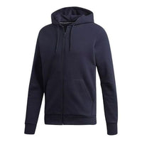 adidas Solid Color Sports Hooded Jacket Blue EB5271