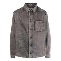 Men's Off-White Chest Denim Long Sleeves Brown Shirt OMYA027C99DEN0041210