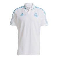 adidas Real Polo Real Madrid Soccer/Football Sports Short Sleeve Polo Shirt White GS0403
