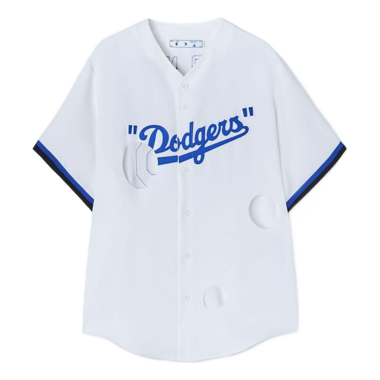 Off-White  x New Era x MLB Tripartite Crossover T-Shirt 'White Blue' OMGA207G21FAB0056145