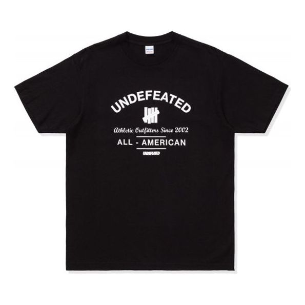 Men's UNDEFEATED ALL-AMERICAN Tee Alphabet Printing Black 80096-BLACK