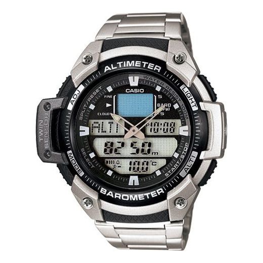 CASIO Male OUTGEAR Japan / South Korea Fashion Sports Silver Strap Silver Analog/Digital Combo SGW-400HD-1B
