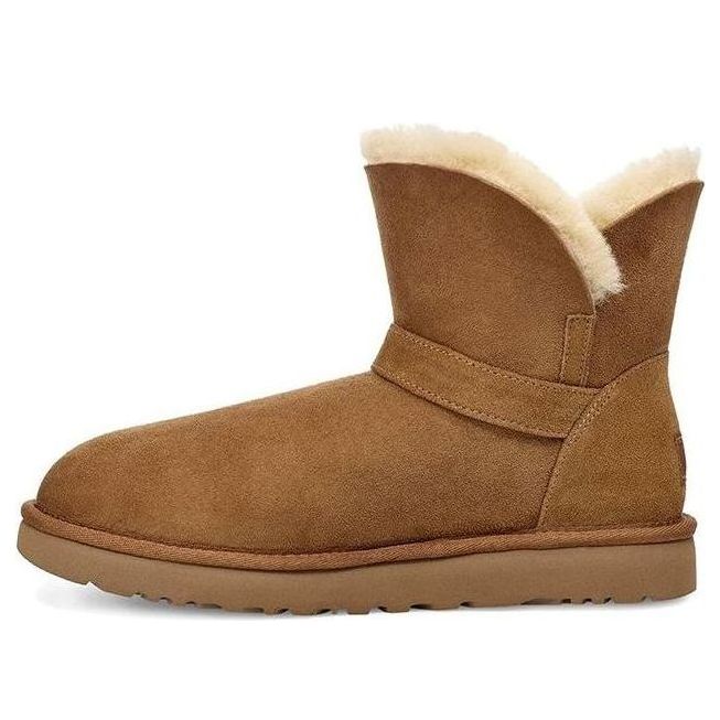 (WMNS) UGG Suede Mini Bow fur Fleece Lined Brown 1106542-CHE