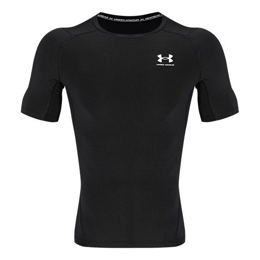 Under Armour Heatgear Compression Short Sleeve T-shirt 'Black White' 1361518-001