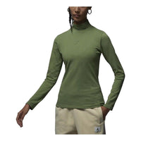 (WMNS) Air Jordan Long-Sleeve Mock Neck Top 'Light Olive Green' FQ8061-340
