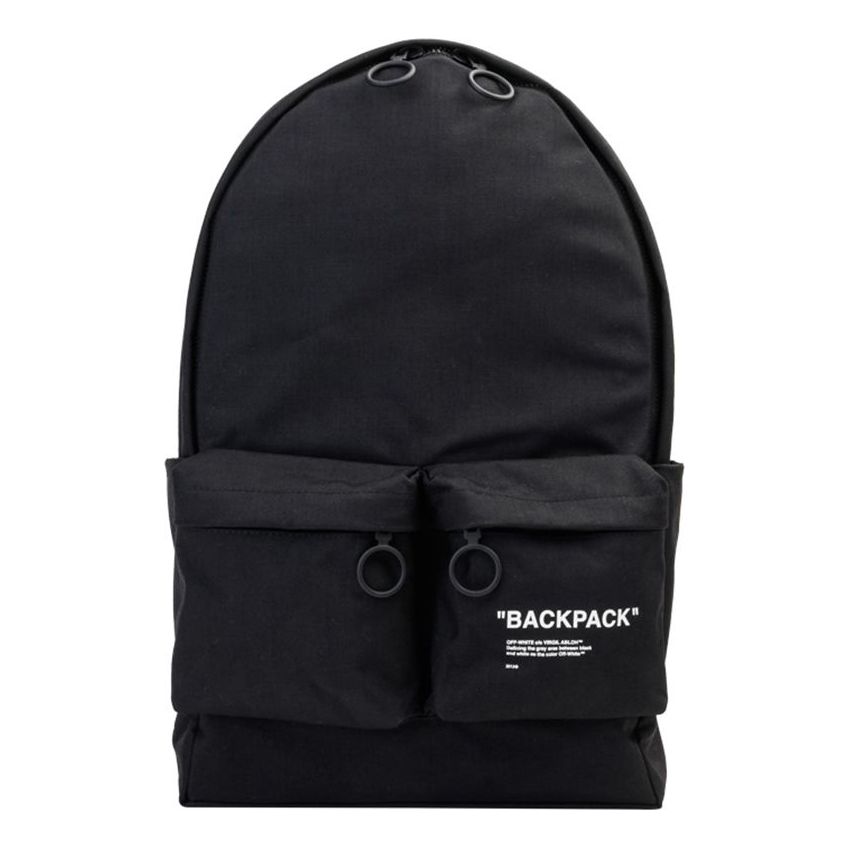 Off-White Slogan Printing Fashion Stylish Backpack Black OMNB003R205210381001