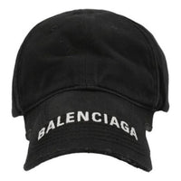 Balenciaga Hat Notch Logo Visor Cap 'Black' 697748410B21077