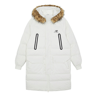 New Balance Fur Collar Warm Windproof Down Jacket Asia Sizing 'White' AMJ14321-NMC