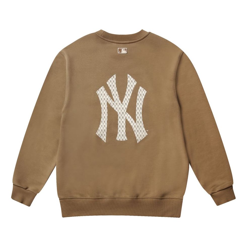 MLB New York Yankees Vintage Embroidery Logo Long-Sleeve Fleece Unisex Khaki 31MTM1041-50B