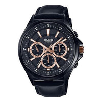 CASIO Waterproof BlackGold Dial Mens BlackGold Analog MTP-E303BL-1A2