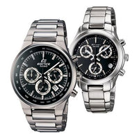 CASIO General EDIFICE & SHEEN Japan / South Korea Fashion Couple Black Analog EF-500BP-1A&SHN-5000BP-1A