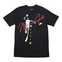 Air Jordan Photo Signature T-Shirt Jordan Character Printing Short Sleeve Black AO0687-010