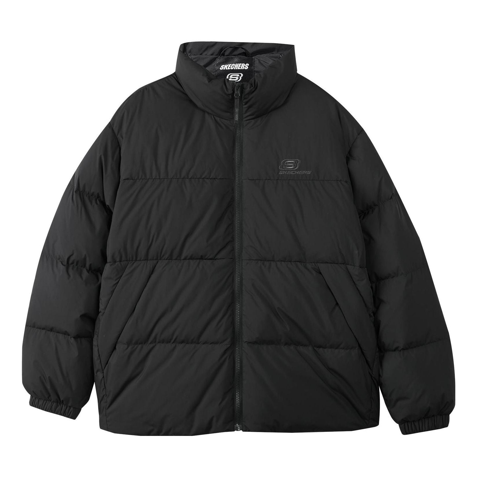 Skechers Fashion Logo Printed Down Jacket 'Black' L423U106-0018
