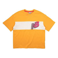(WMNS) New Balance Athleisure Casual Sports Round Neck Colorblock Short Sleeve Yellow NEA23042-YL