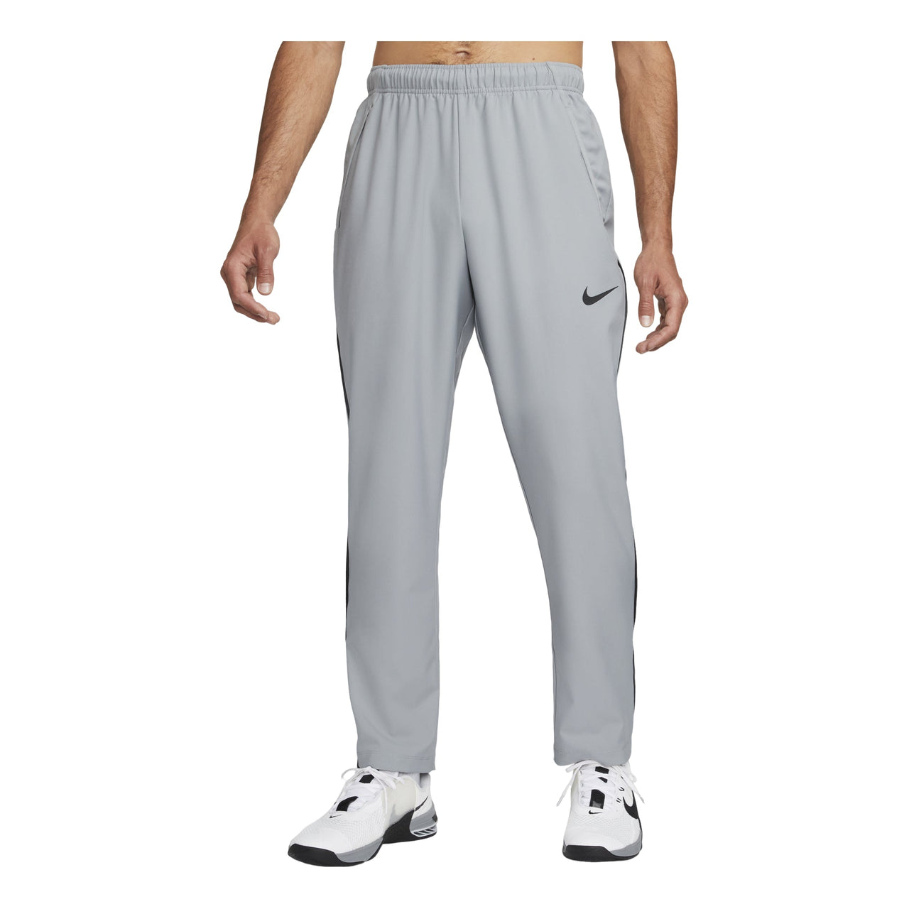 Men's Nike Dri-FIT Solid Color Logo Straight Breathable Sports Pants/Trousers/Joggers Gray DM6627-073