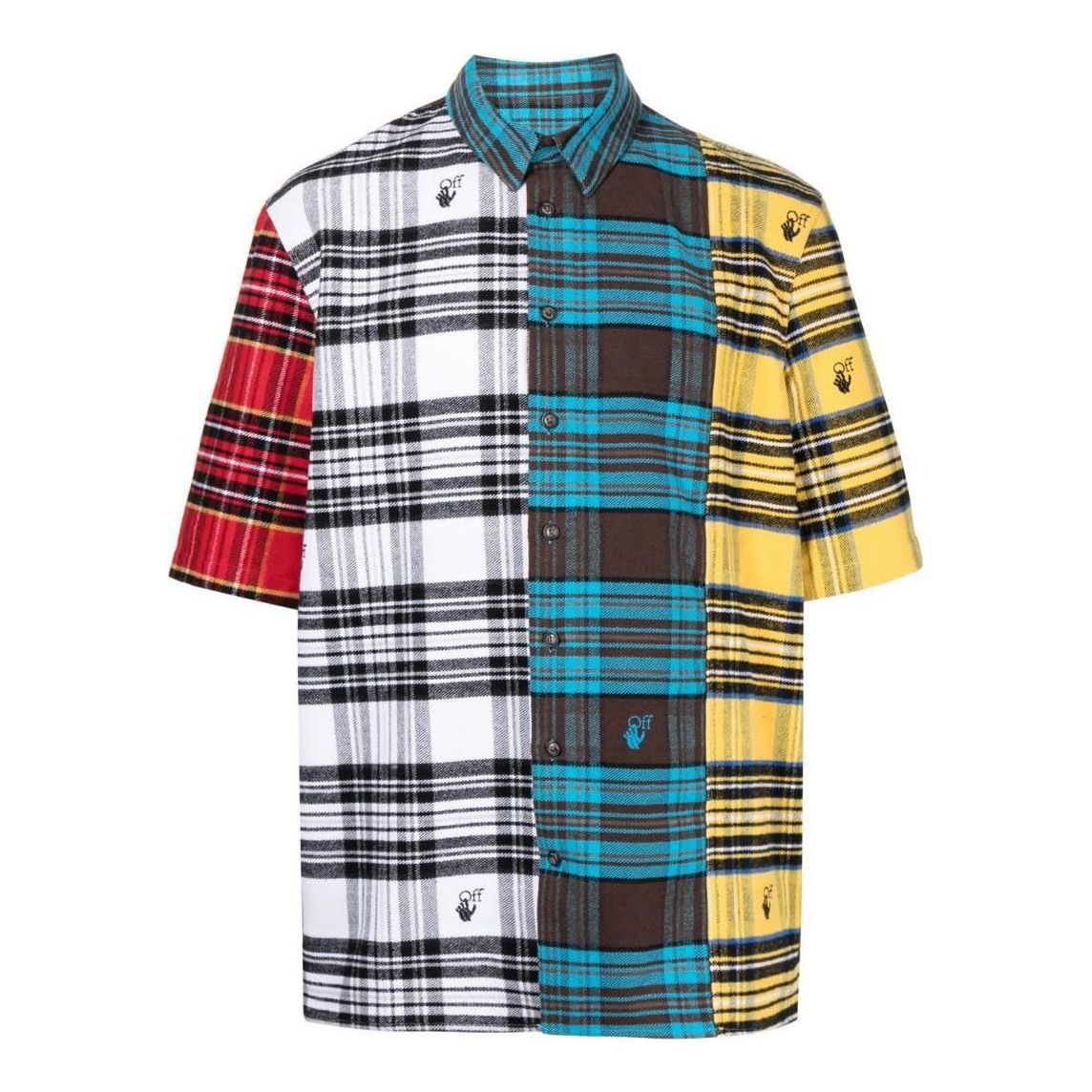 Off-White Multi Check-Print Shirt OMGA205S22FAB00684108410