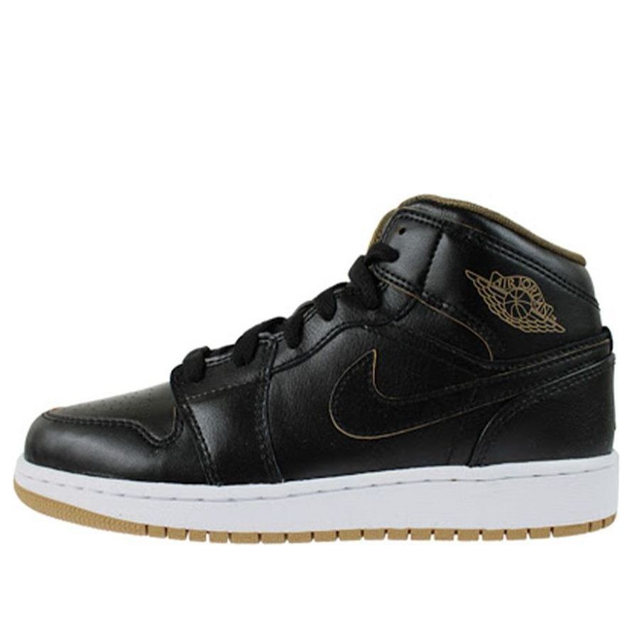 (GS) Air Jordan 1 Retro Mid 'Royalty Black' 554725-042