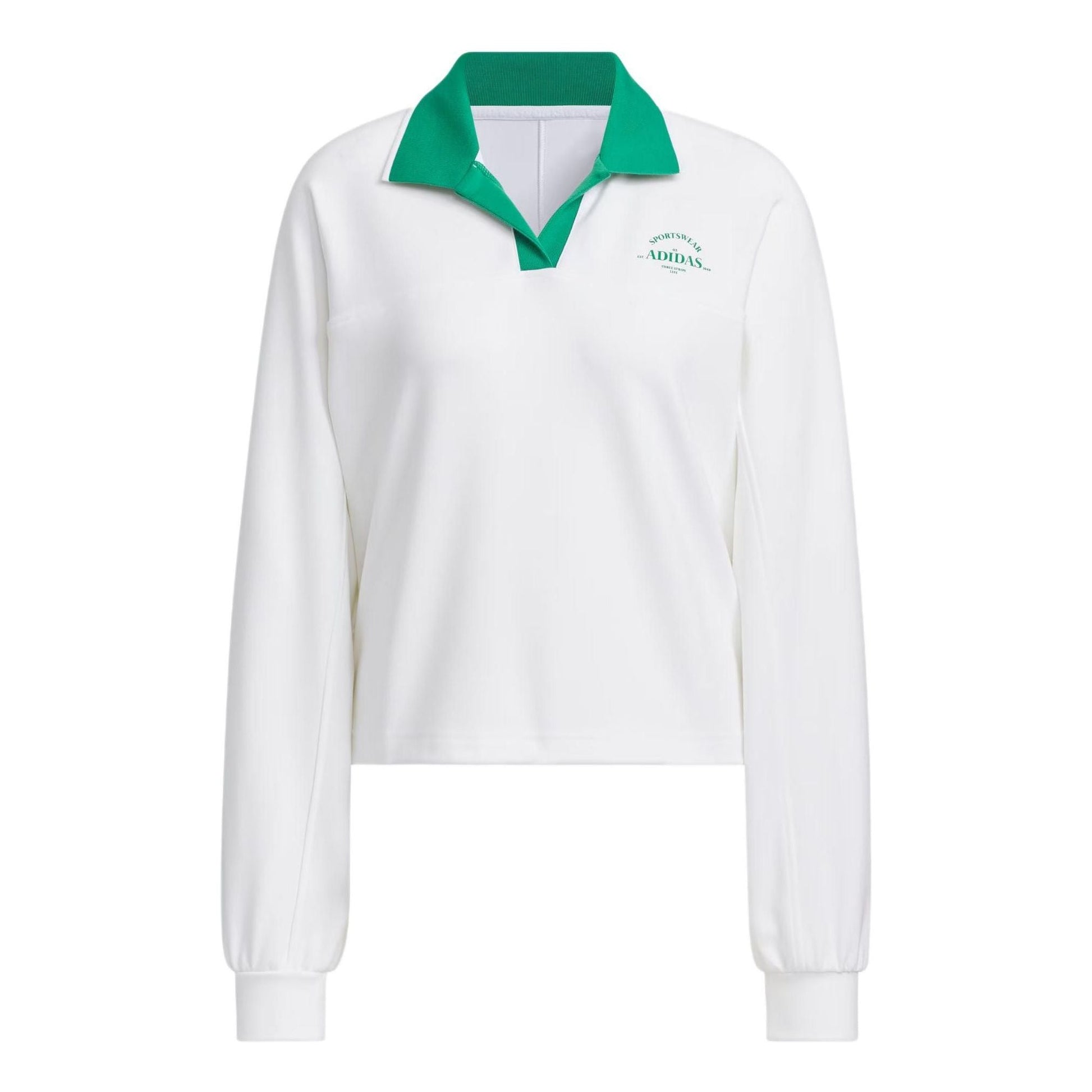 (WMNS) adidas Verbiage Polo Shirt Asia Sizing 'White Green' JE3617