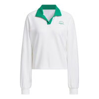 (WMNS) adidas Verbiage Polo Shirt Asia Sizing 'White Green' JE3617