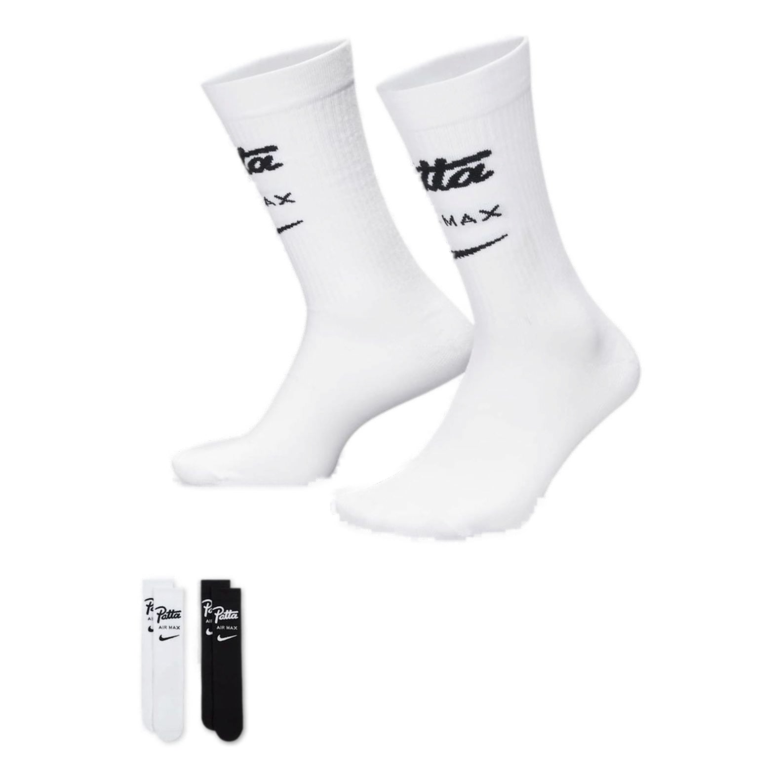 Nike x Patta Everyday Essentials Crew Socks 'White Black' (2 pairs) HM8339-900