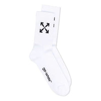 Off-White SS21 Arrow Intarsia Mid Tops Socks 'White' OMRA024R21KNI0010110