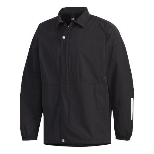 adidas M S2s Coach Jk Back Printing Sports Stand Collar Jacket Black ED1928