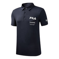 FILA Athletics Alphabet Logo Printing Short Sleeve Polo Shirt Navy Blue A11M031151F-NV