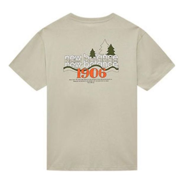 New Balance Logo Graphic T-Shirt Asia Sizing 'Beige' AMT22367-LGB
