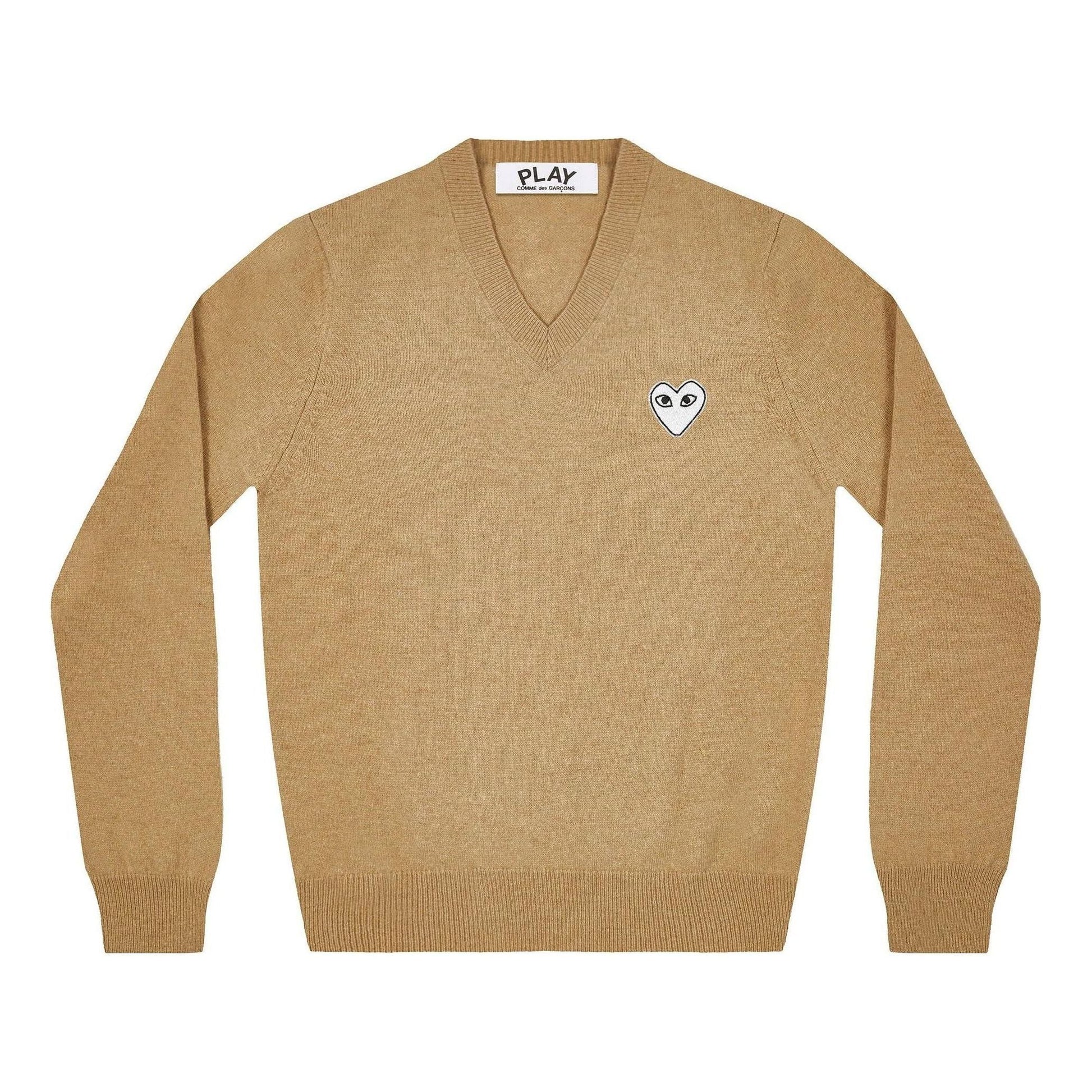 (WMNS) COMME des GARCONS PLAY V-Neck Pullover White Emblem 'Camel' AZ-N063-051-2